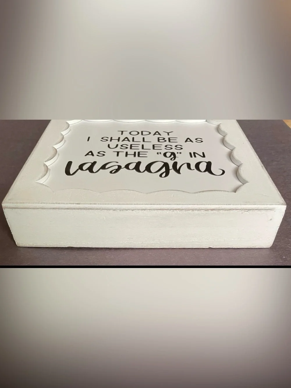 Lasagna Scalloped 5.9x5.9 in. Wood Wall Decor